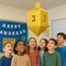 3D Giant Gold Dreidel Decoration, 16" x 7" (1 Pack) – Paper Hanukkah Hanging Decor for Classroom & Party